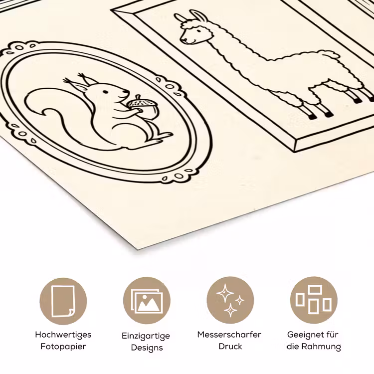 Dieren - Illustratie - Lijsten - Galerij - Speels poster papier klein -tcloseup_DE