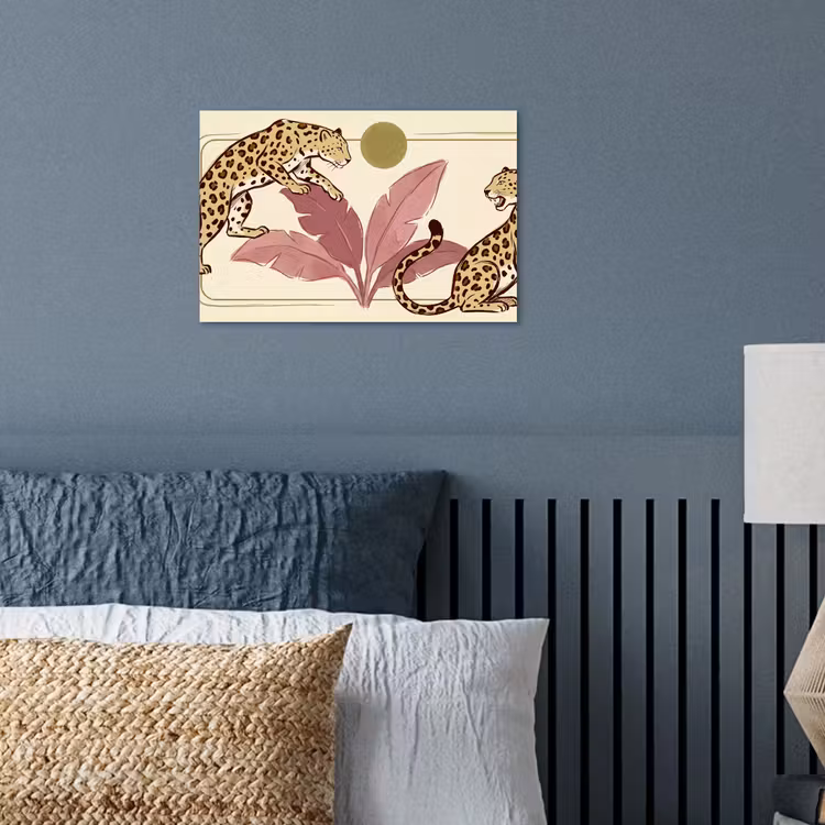 Dieren - Kat - Jungle - Illustratie - Beige poster papier klein -sfeer2