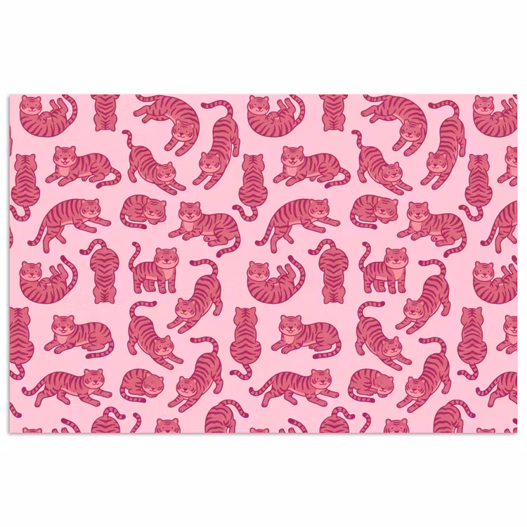 Dieren - Patroon - Roze - Speels - Cartoon poster papier klein -3d