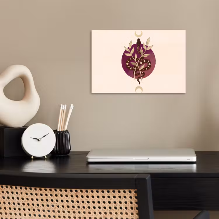 Dieren - Slang - Maan - Mystiek - Abstract poster papier klein -sfeer1