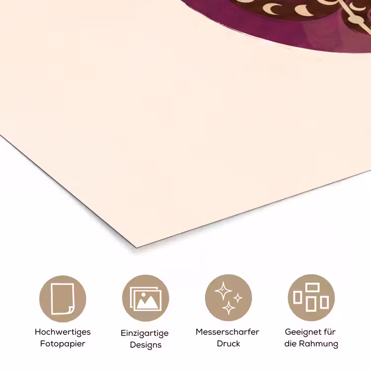 Dieren - Slang - Maan - Mystiek - Abstract poster papier klein -tcloseup_DE