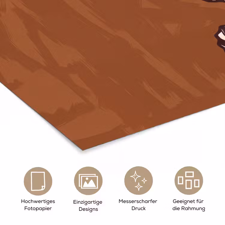 Dieren - Zeepaardje - Abstract - Bruin - Strepen poster papier klein -tcloseup_DE