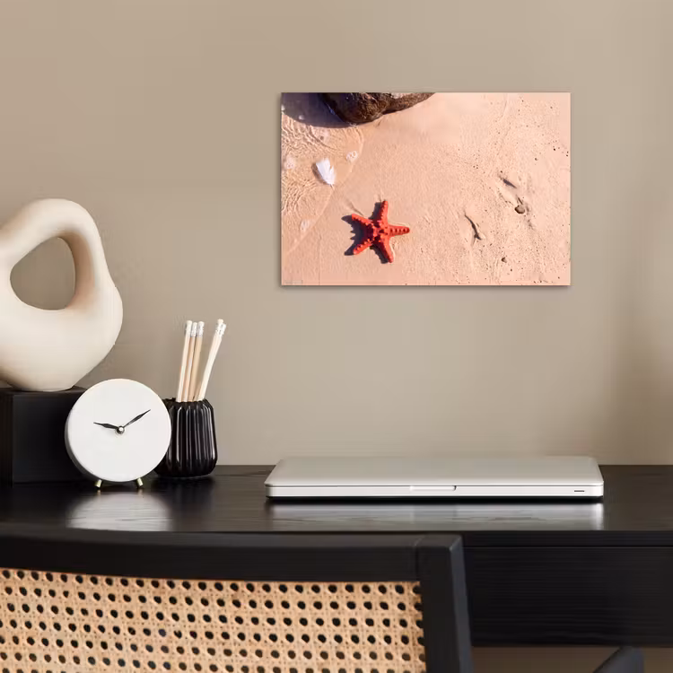 Dieren - Strand - Zee - Natuur - Rood poster papier klein -sfeer1
