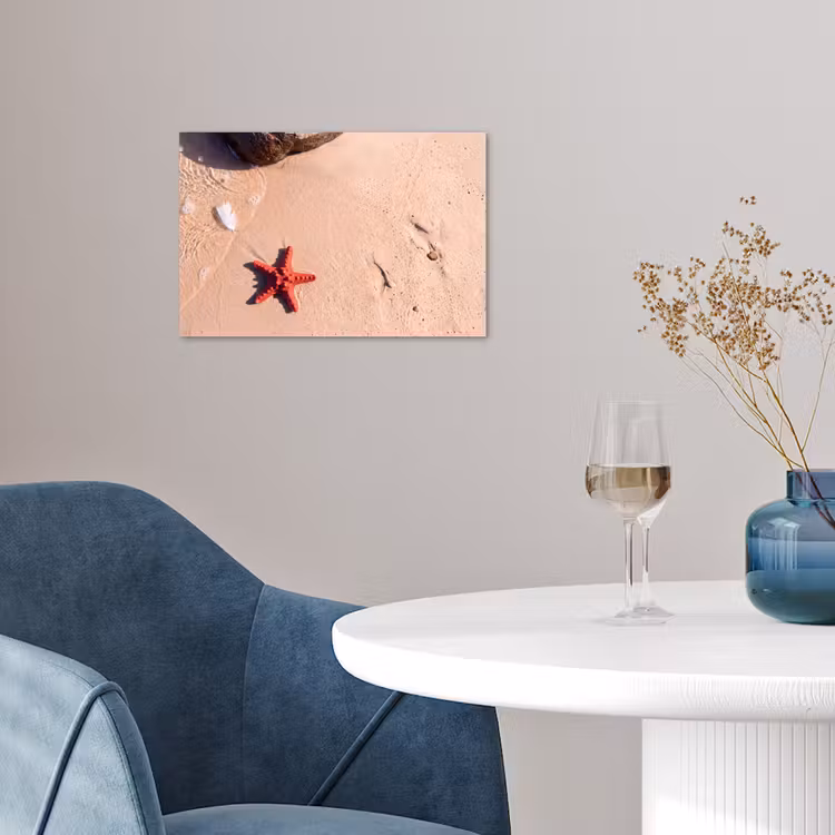 Dieren - Strand - Zee - Natuur - Rood poster papier klein -sfeer3