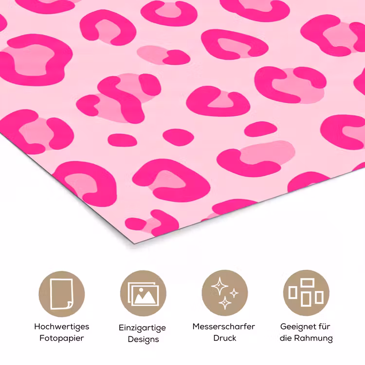 Dierenprint - Patroon - Abstract - Modern - Roze poster papier klein -tcloseup_DE