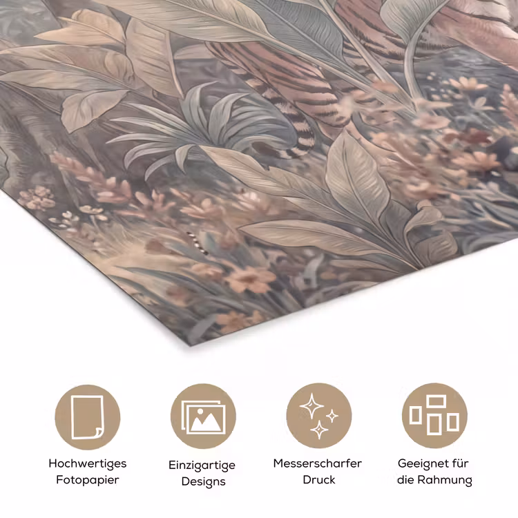 Tijger - Welp - Jungle - Illustratie - Dieren poster papier klein -tcloseup_DE