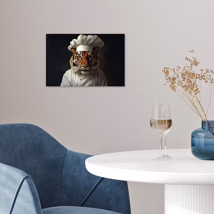 Tijger - Kokskleding - Bruin poster papier klein -sfeer3