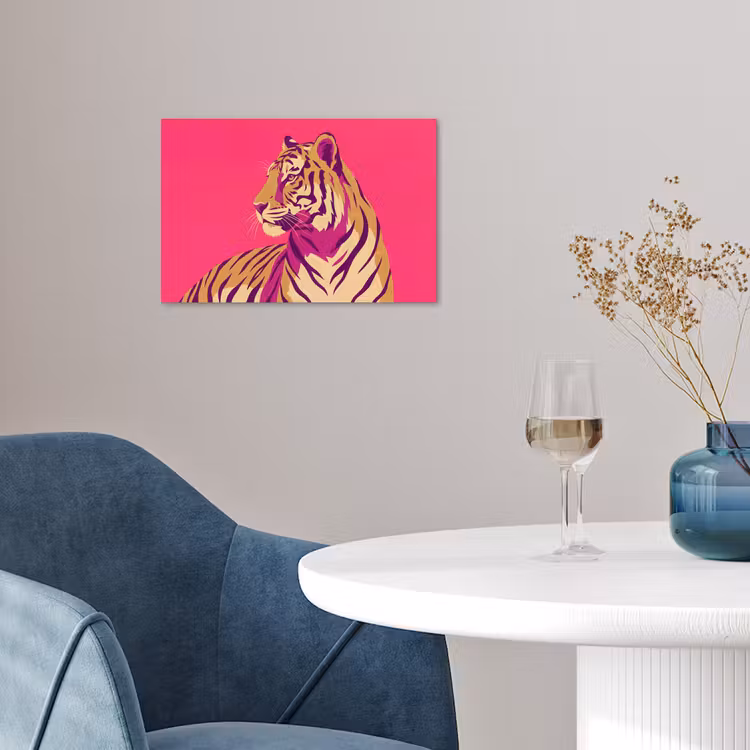 Tijger - Modern - Neon poster papier klein -sfeer3