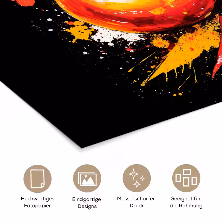 Tomaat - Avocado - Peper - Graffiti - Verf - Modern poster papier klein -tcloseup_DE