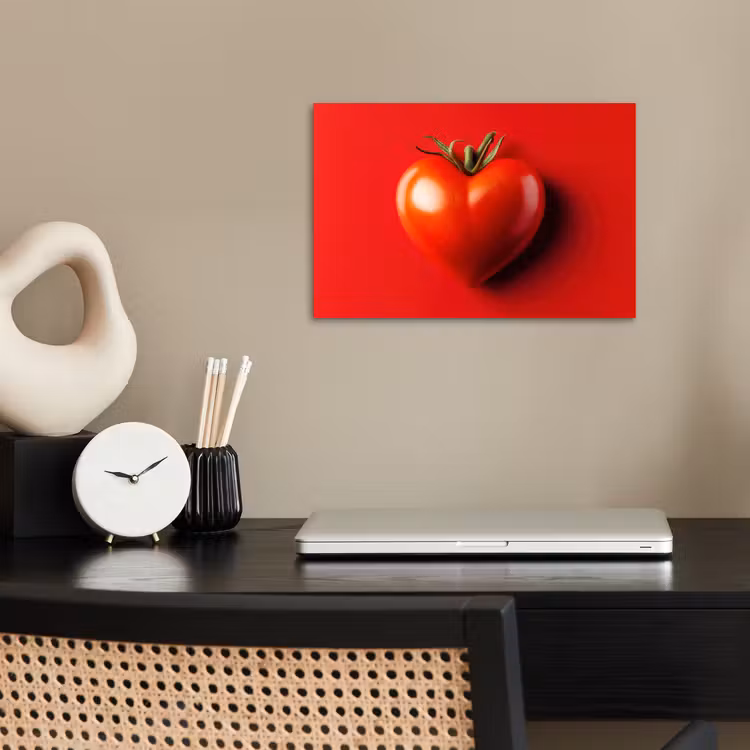 Tomaat - Rood - Hart poster papier klein -sfeer1