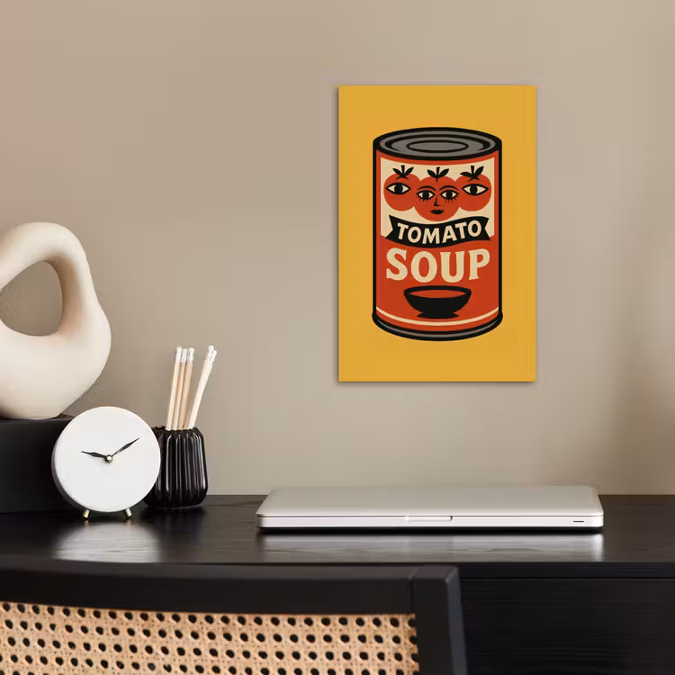 Tomatensoep - Gezichtje - Illustratie - Rood poster papier klein -sfeer1