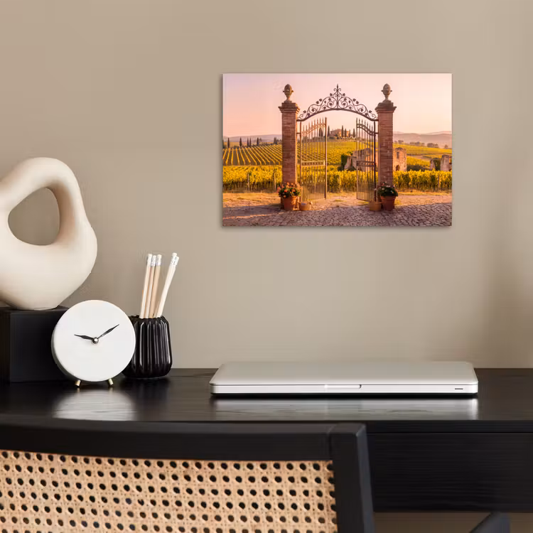 Poort - Landschap - Platteland - Zonlicht - Warm poster papier klein -sfeer1