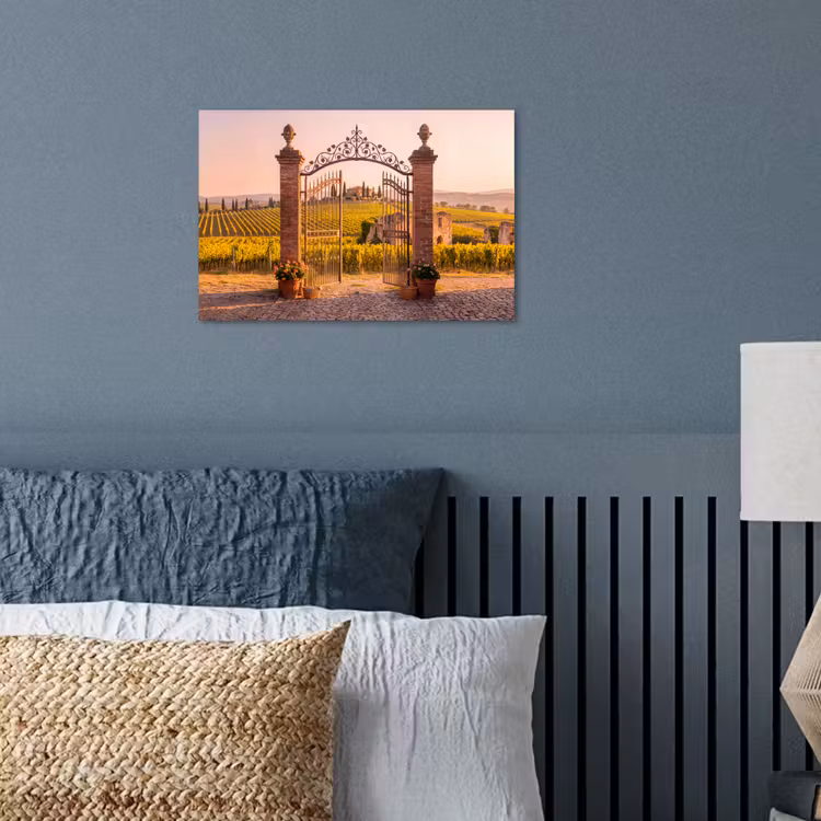 Poort - Landschap - Platteland - Zonlicht - Warm poster papier klein -sfeer2