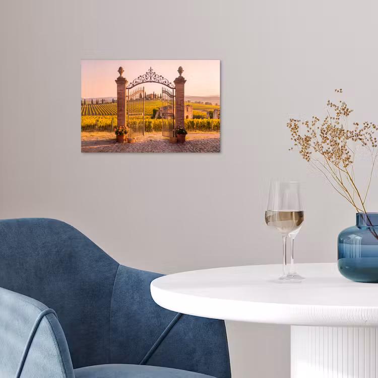 Poort - Landschap - Platteland - Zonlicht - Warm poster papier klein -sfeer3