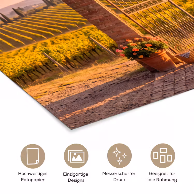 Poort - Landschap - Platteland - Zonlicht - Warm poster papier klein -tcloseup_DE
