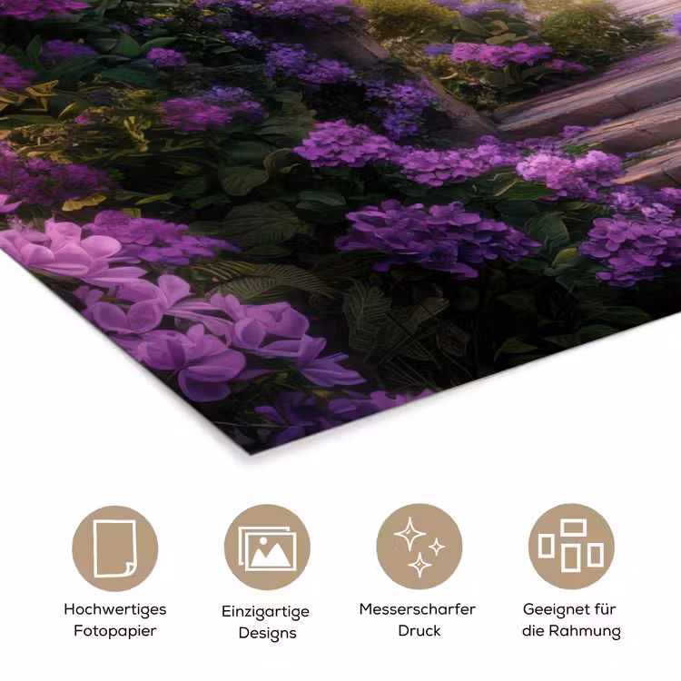 Poort - Paars - Bloemen poster papier klein -tcloseup_DE