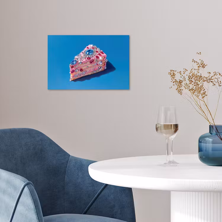 Taart - Edelstenen - Glitters - Roze poster papier klein -sfeer3