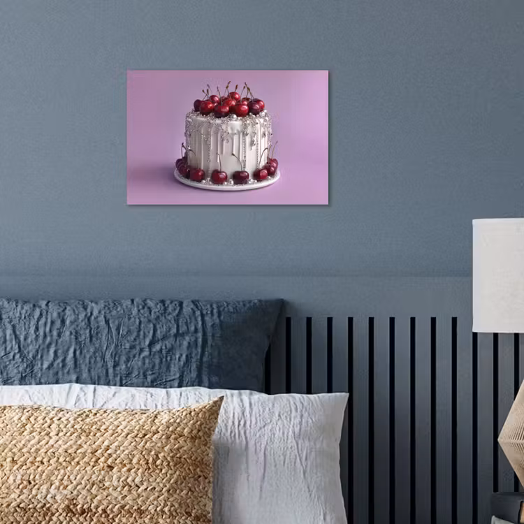 Taart - Kersen - Juwelen - Rood poster papier klein -sfeer2