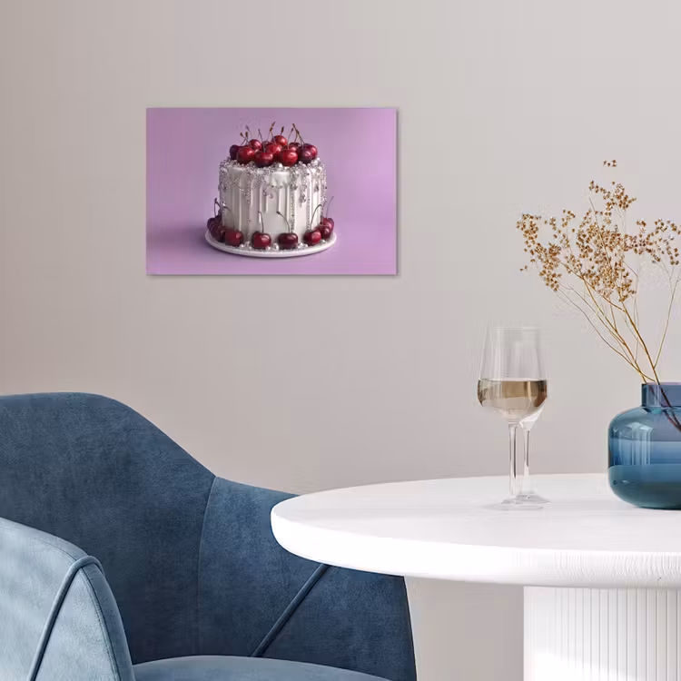 Taart - Kersen - Juwelen - Rood poster papier klein -sfeer3