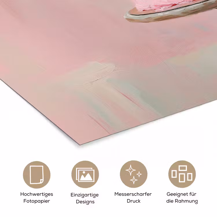 Taart - Pink - Cherry poster papier klein -tcloseup_DE