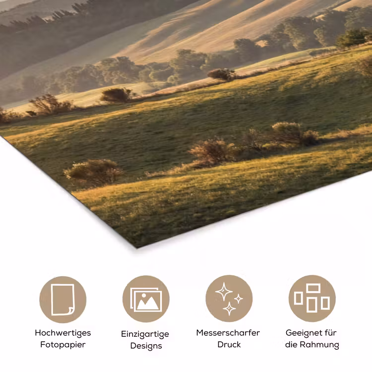 Toscaans - Landschap - Heuvels poster papier klein -tcloseup_DE