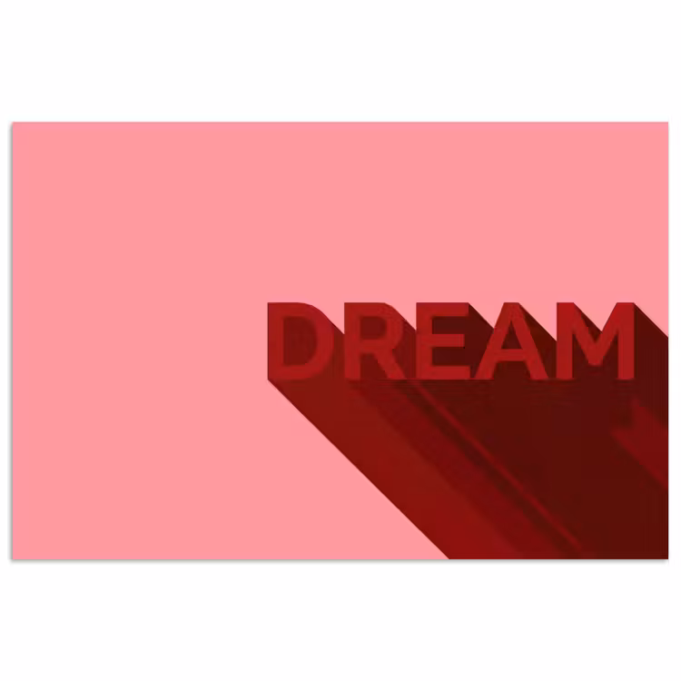 Dream - 3D - Rood - Roze poster papier klein -3d