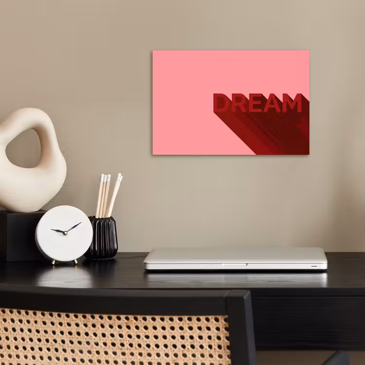 Dream - 3D - Rood - Roze poster papier klein -sfeer1