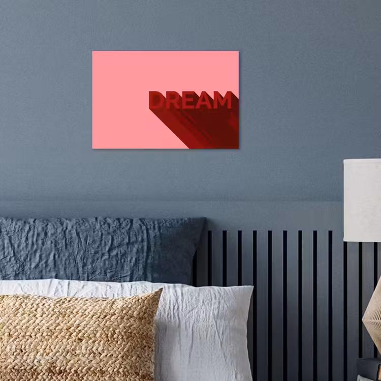Dream - 3D - Rood - Roze poster papier klein -sfeer2