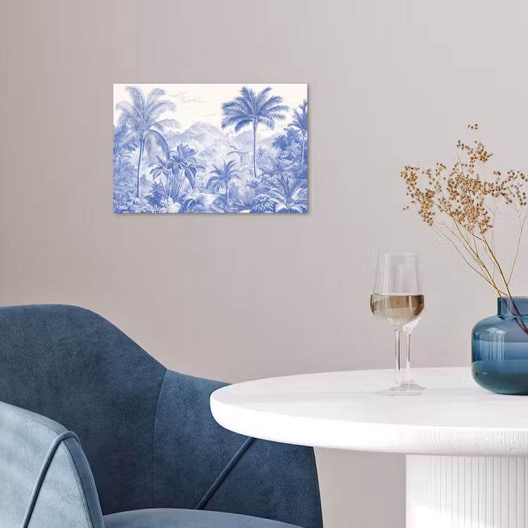 Tropisch - Jungle - Blauw poster papier klein -sfeer3