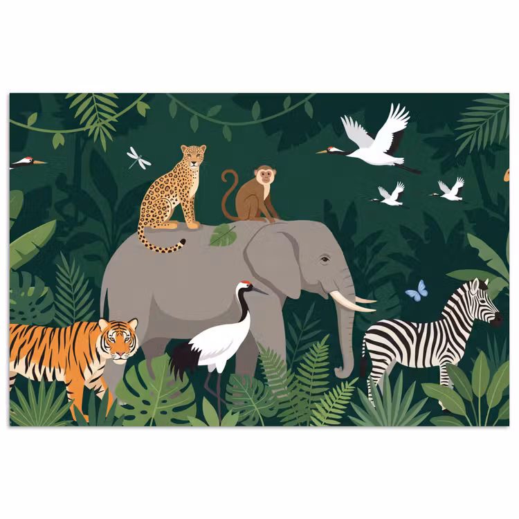 Tropisch - Jungle - Groen poster papier klein -3d