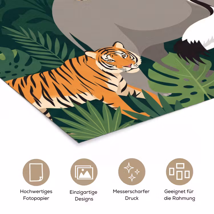Tropisch - Jungle - Groen poster papier klein -tcloseup_DE