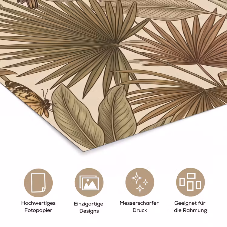 Tropisch - Vogels - Beige poster papier klein -tcloseup_DE