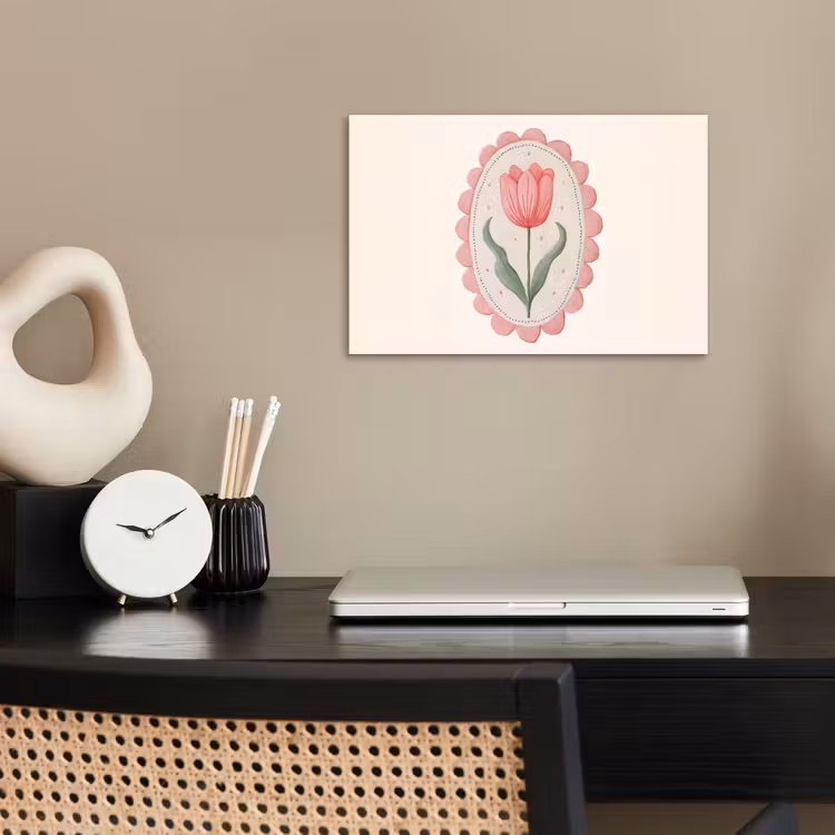 Tulp - Lijst - Ovaal - Illustratie poster papier klein -sfeer1