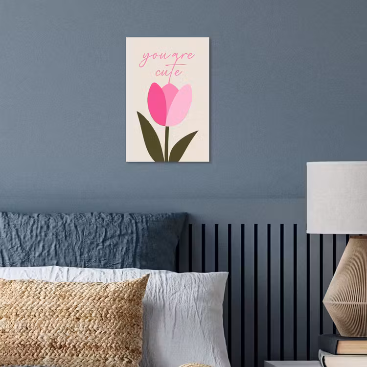 Tulp - Roze - Valentijn - Bloem poster papier klein -sfeer2