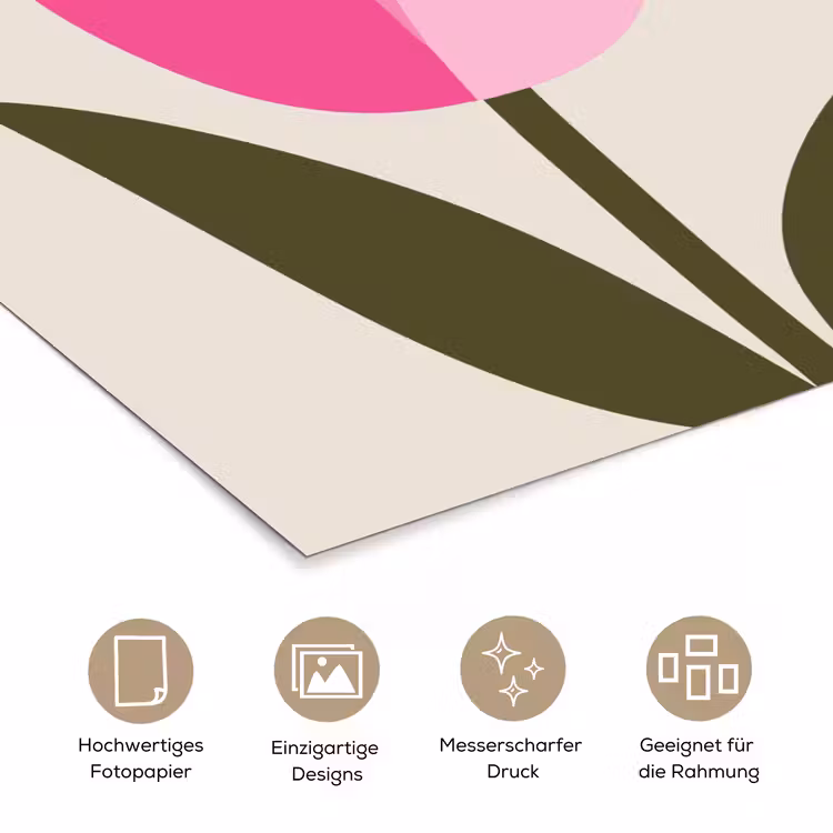 Tulp - Roze - Valentijn - Bloem poster papier klein -tcloseup_DE