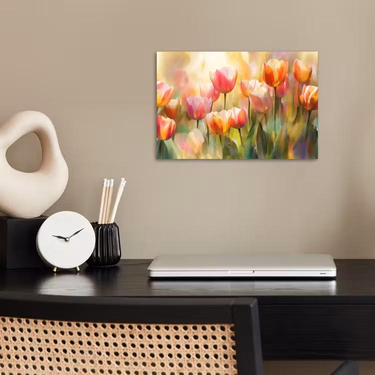 Tulpen - Sprookjesachtig - Kleurrijk poster papier klein -sfeer1
