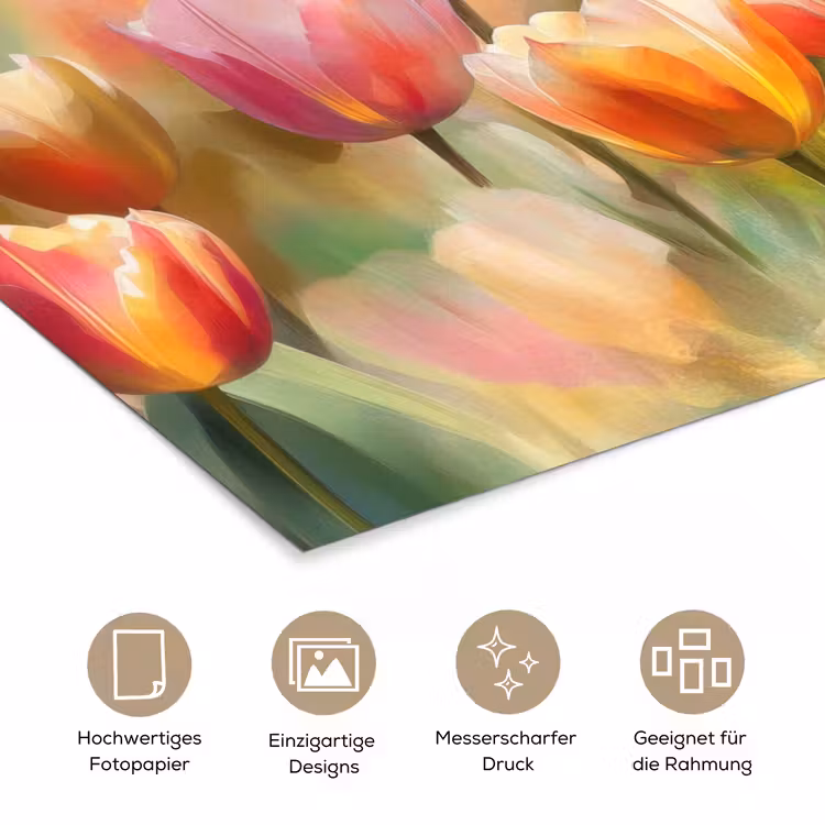 Tulpen - Sprookjesachtig - Kleurrijk poster papier klein -tcloseup_DE