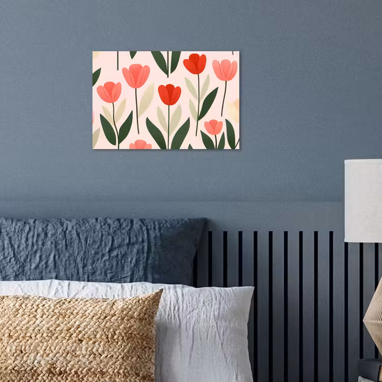 Tulpen - Modern - Roze poster papier klein -sfeer2