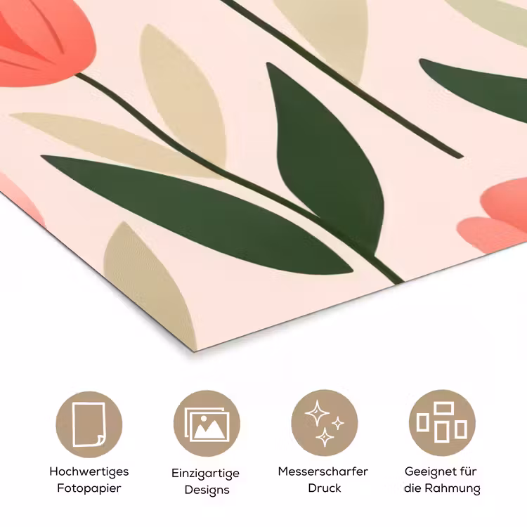 Tulpen - Modern - Roze poster papier klein -tcloseup_DE