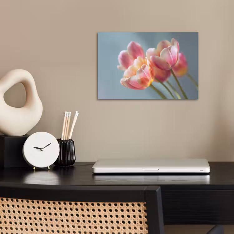 Tulpen - Roze - Stelen poster papier klein -sfeer1