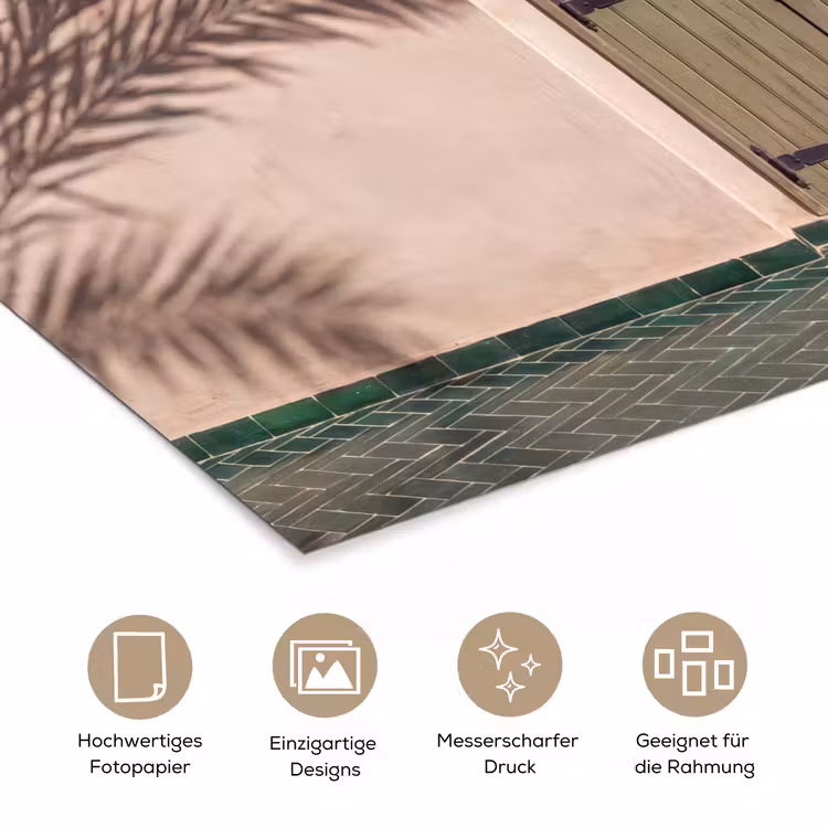 Deur - Hout - Architectuur - Groen - Rustiek poster papier klein -tcloseup_DE