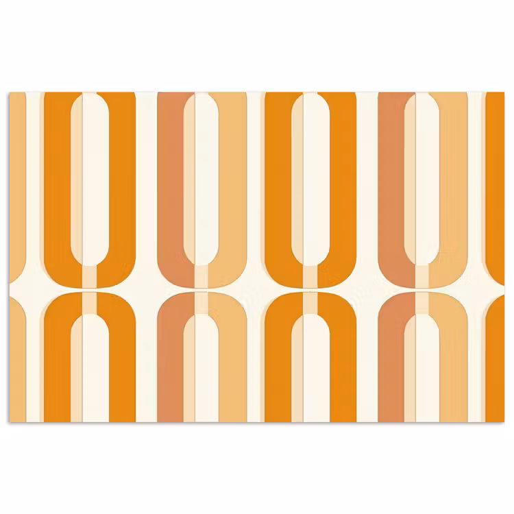 U-vorm - Retro - Oranje poster papier klein 62 -3d