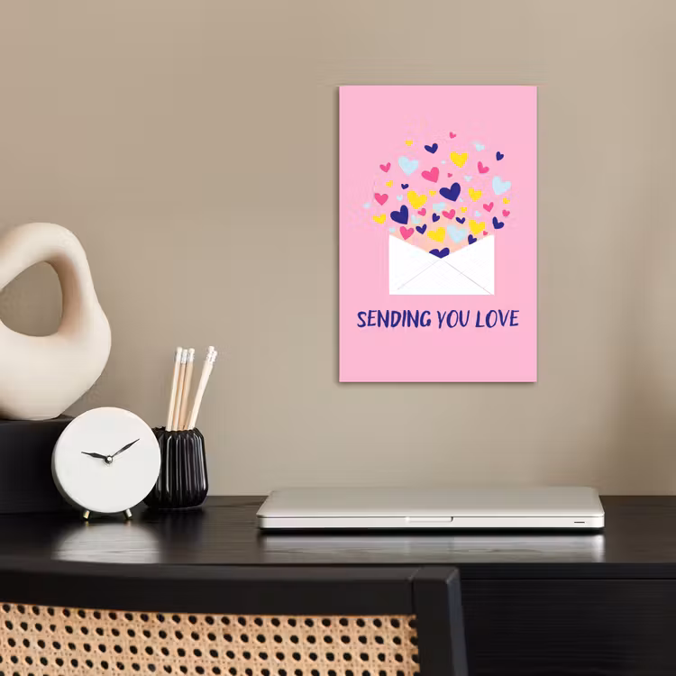 Envelop - Love - Hartjes - Valentijn poster papier klein -sfeer1
