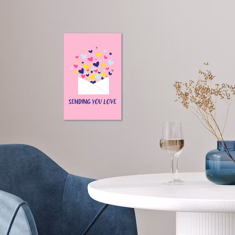 Envelop - Love - Hartjes - Valentijn poster papier klein -sfeer3
