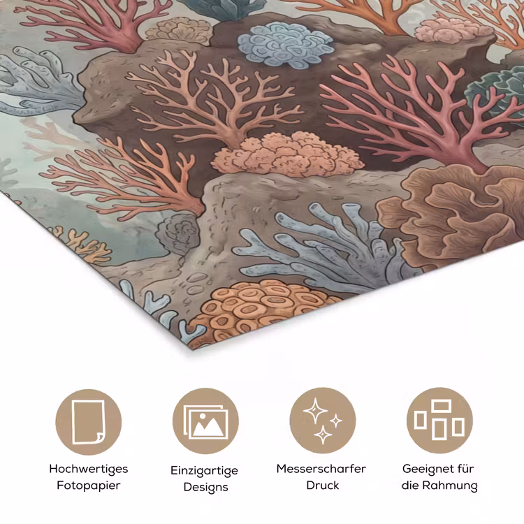 Onderwater - Koraal - Vis - Natuur poster papier klein -tcloseup_DE