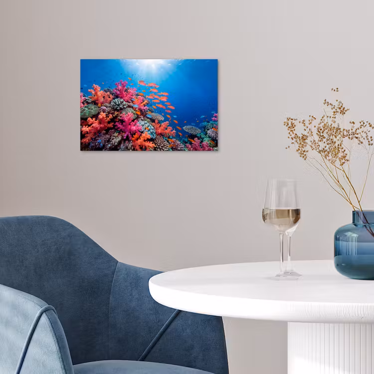 Onderwater - Koraalrif - Vissen - Oceaan - Natuur poster papier klein -sfeer3