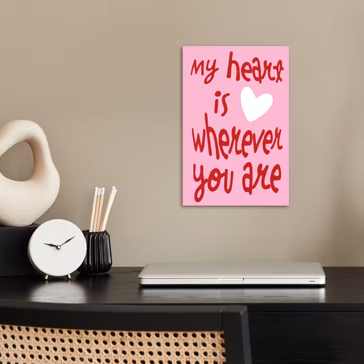 Valentijn - Hart - Liefde - Roze poster papier klein -sfeer1