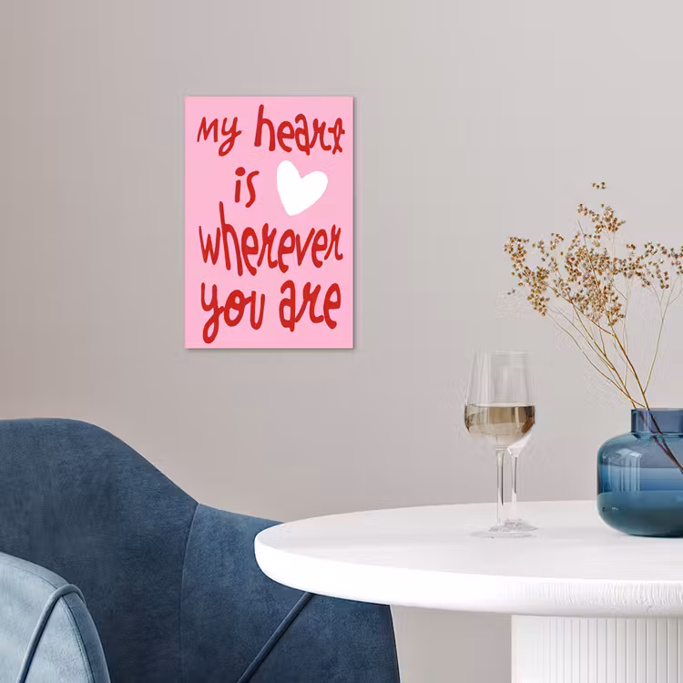 Valentijn - Hart - Liefde - Roze poster papier klein -sfeer3