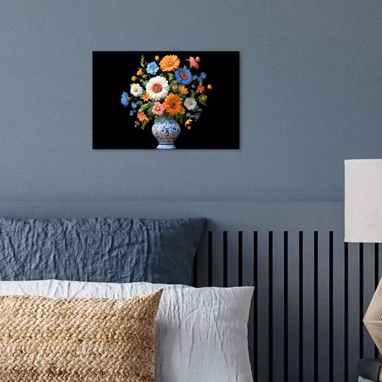 Vaas - Boeket - Bloemen - Kleur poster papier klein -sfeer2