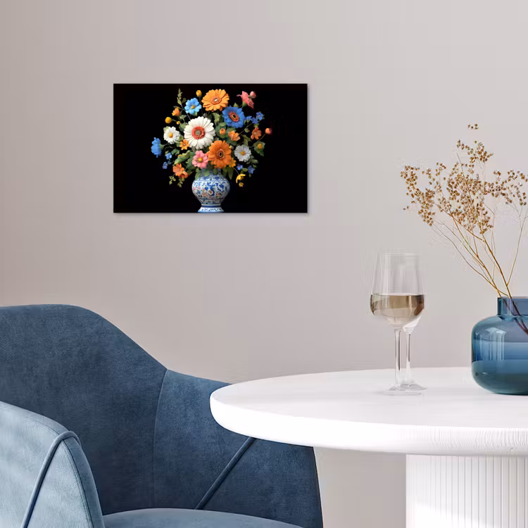 Vaas - Boeket - Bloemen - Kleur poster papier klein -sfeer3